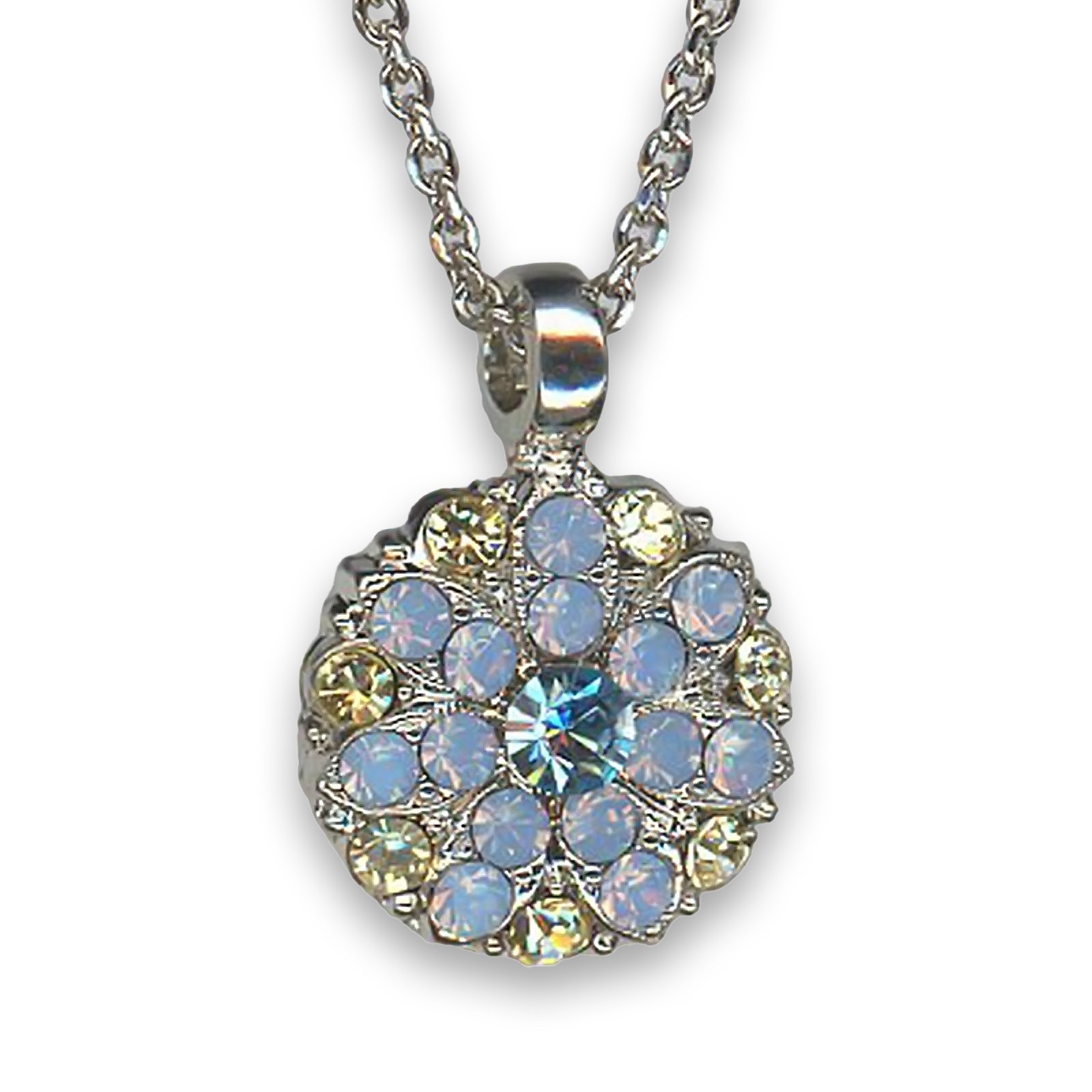 N-5212-3106-RO (1) Necklace Pendant by Mariana Woman Adorable Aquamarine and Opal Swarovski Crystals - Image 1