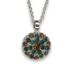 Necklace Pendant by Mariana Woman Classy Emerald and Topaz Swarovski Crystals