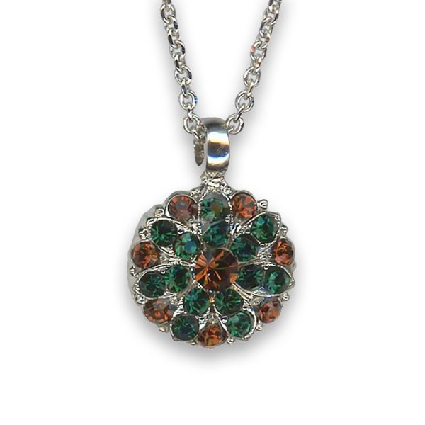Necklace Pendant by Mariana Woman Classy Emerald and Topaz Swarovski Crystals