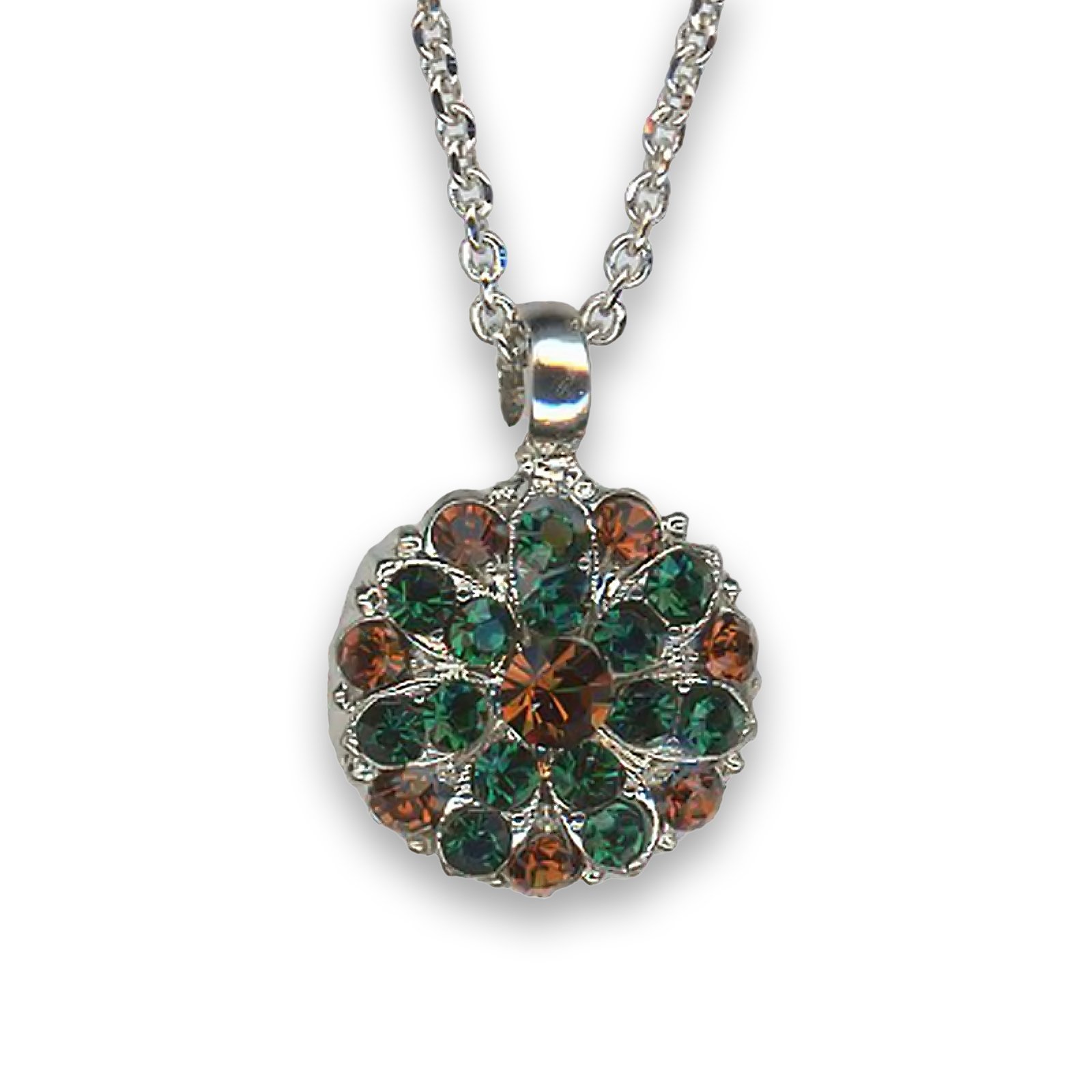 N-5212-3108-RO (1) Necklace Pendant by Mariana Woman Classy Emerald and Topaz Swarovski Crystals - Image 1