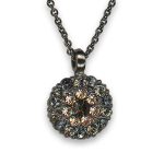 Necklace Pendant by Mariana Woman Elegant Morion and Peach Swarovski Crystals