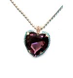 Necklace Pendant By Mariana Woman Amethyst and Turquoise Swarovski Crystals