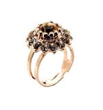 Ring By Mariana Woman Beautiful Light Peach Swarovski Crystals