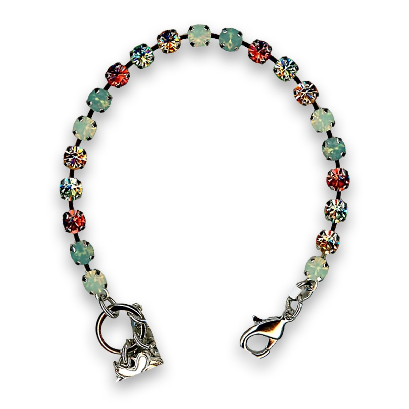 B-4000-1120-RO (1) Bracelet by Mariana Woman Beautiful Siam and Opal Swarovski Crystals - Image 1