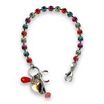 Bracelet by Mariana Woman Charming Green and Fuchsia Swarovski Crystals