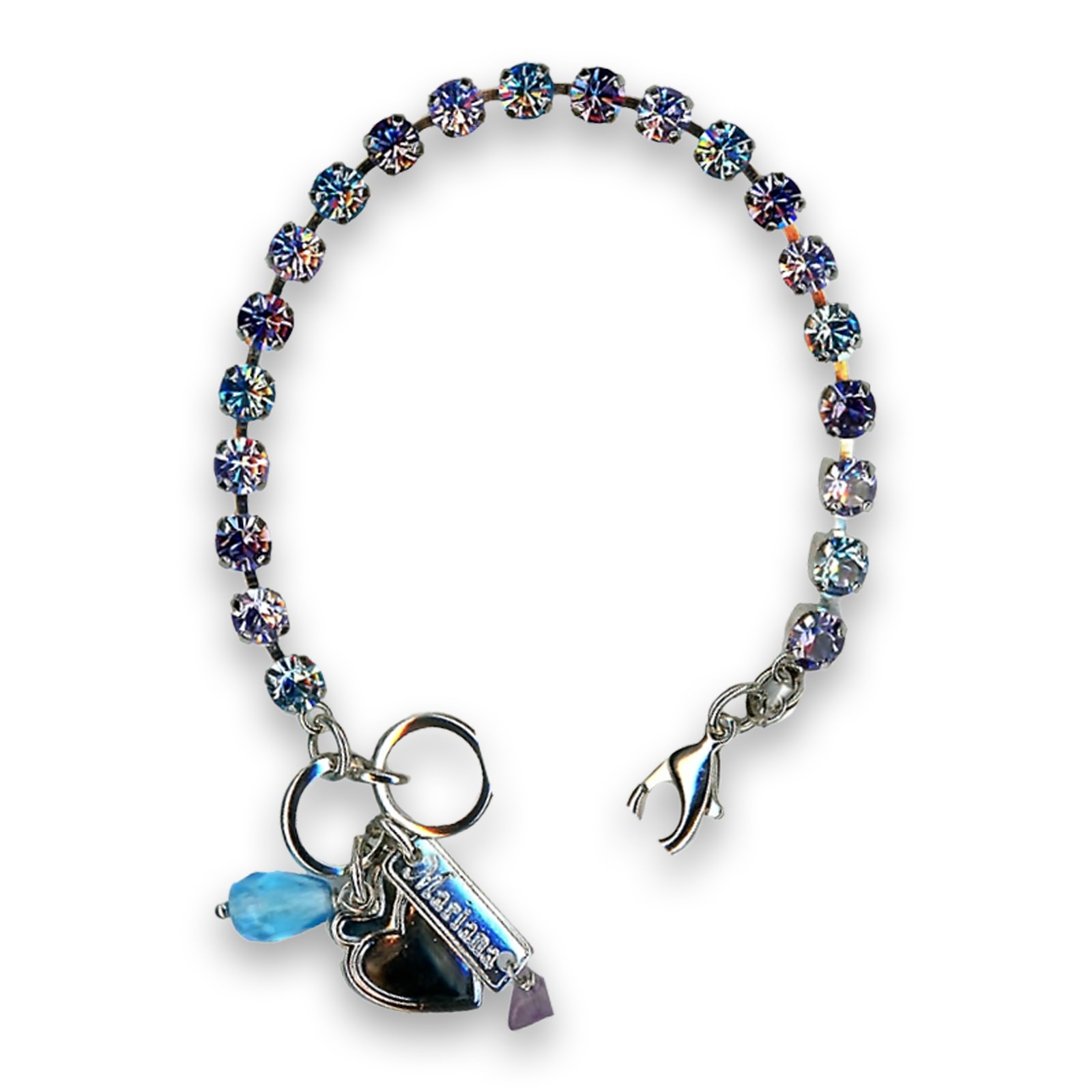 B-4000-1152-RO (1) Bracelet by Mariana Woman Exquisite Tanzanite and Aquamarine Swarovski Crystals - Image 1