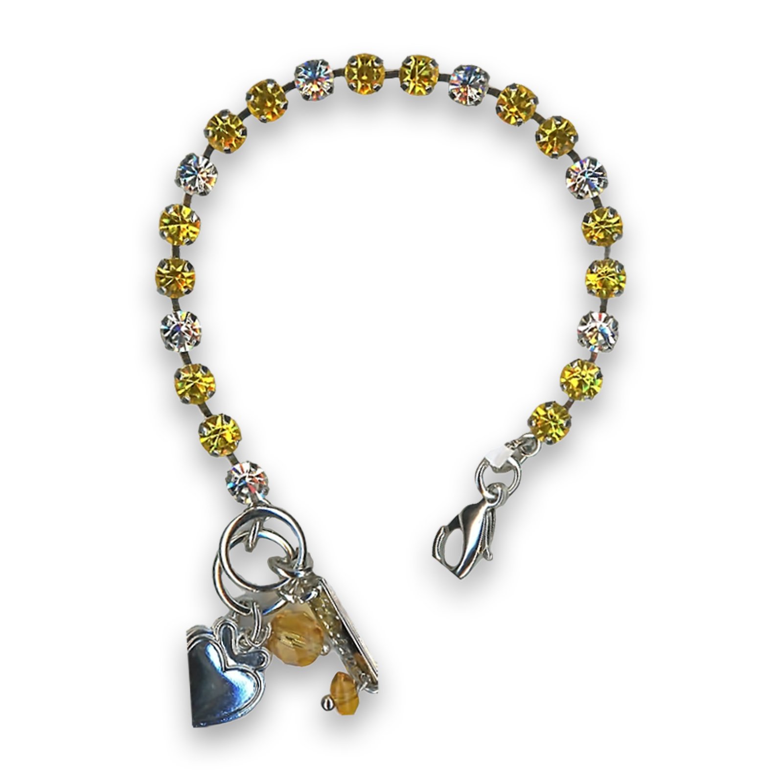 B-4000-1164-RO (1) Bracelet by Mariana Woman Alluring Yellow and Clear Swarovski Crystals - Image 1