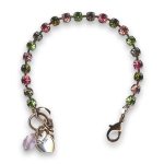 Bracelet by Mariana Woman Charming Rose and Peridot Swarovski Crystals