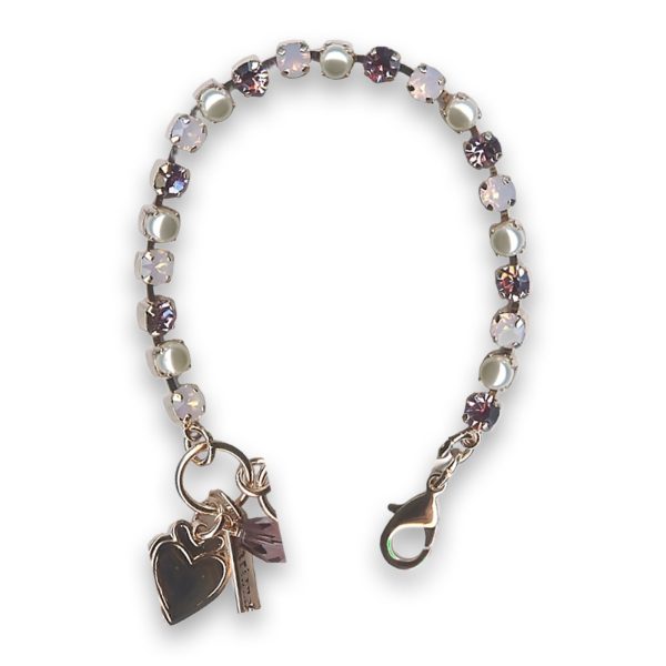 Bracelet by Mariana Woman Timeless Pearl and Amethyst Swarovski Crystals