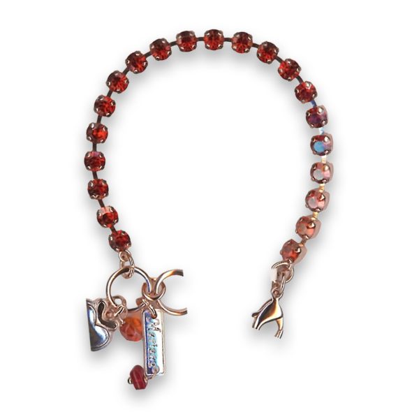 Bracelet by Mariana Woman Elegant Red Swarovski Crystals