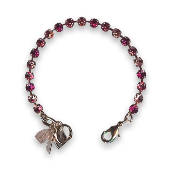 Bracelet by Mariana Woman Lovely Fuchsia and Rose Swarovski Crystals