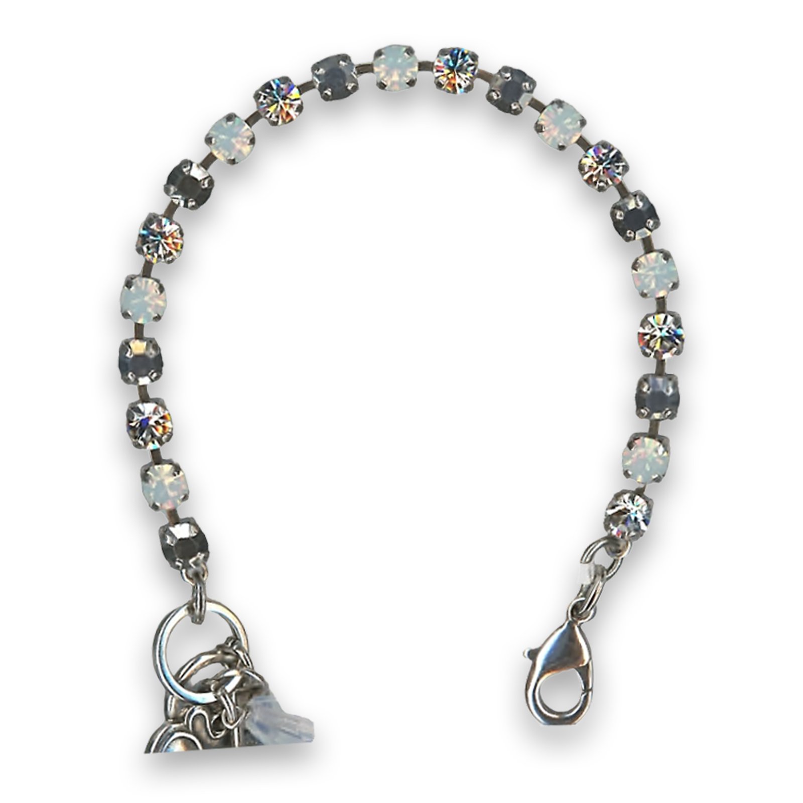 B-4000-677-SP (1) Bracelet by Mariana Woman Fab Hematite and Opal Swarovski Crystals - Image 1