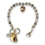 Bracelet by Mariana Woman Exquisite Heart Peach and Silk Swarovski Crystals