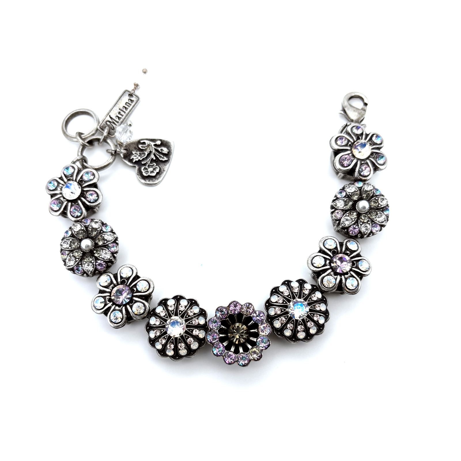 B-4138-1154-SP (3) Bracelet by Mariana Woman Beautiful Vitral and Clear Swarovski Crystals - Image 1
