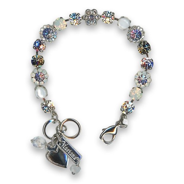 Bracelet by Mariana Woman Charming White Shell Mineral and Vitral Swarovski Crystals