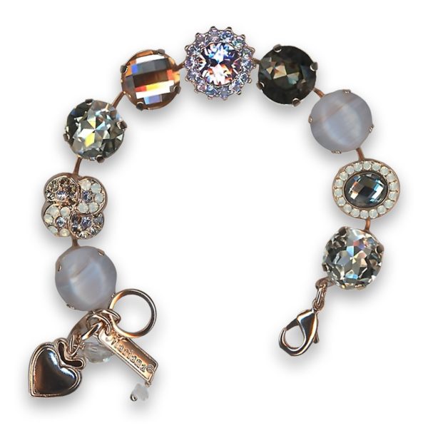 Bracelet by Mariana Woman Glamorous Black Diamond and Opal Swarovski Crystals