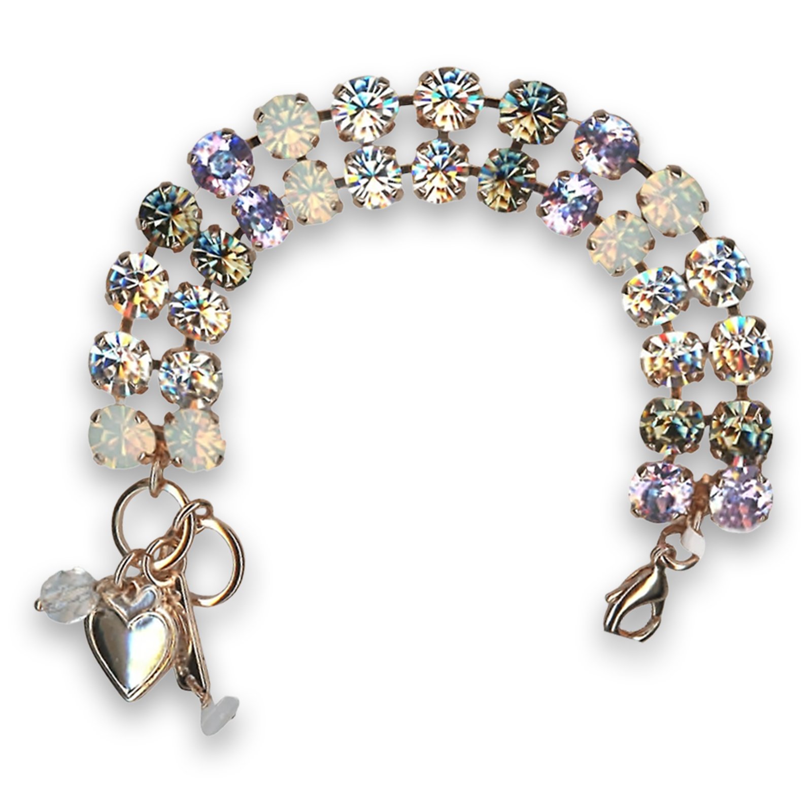 B-4222-1154-RG (1) Bracelet by Mariana Woman Gorgeous Black Diamond and Vitral Swarovski Crystals - Image 1
