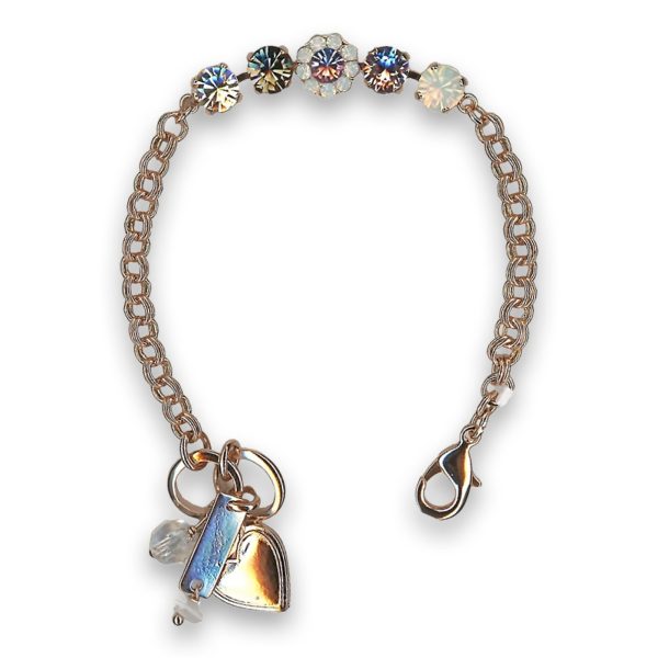 Bracelet by Mariana Woman Lovely Floral Opal and Clear Swarovski Crystals