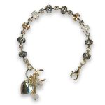 Bracelet by Mariana Woman Elegant Silk and Black Diamond Swarovski Crystals