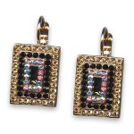 Earrings by Mariana Woman Elegant Golden and Jet Swarovski Crystals