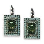 Earrings by Mariana Woman Alluring Green and Opal Swarovski Crystals
