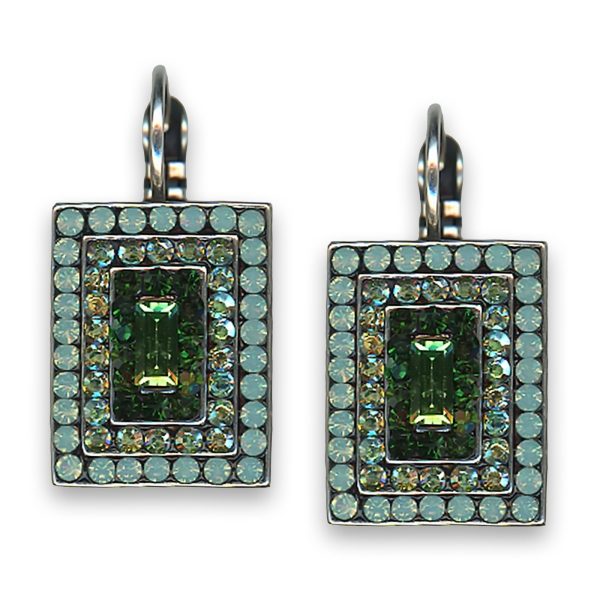 Earrings by Mariana Woman Alluring Green and Opal Swarovski Crystals