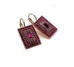 Earrings By Mariana Woman Lovely Rose and Fuchsia Swarovski Crystals - Image 3