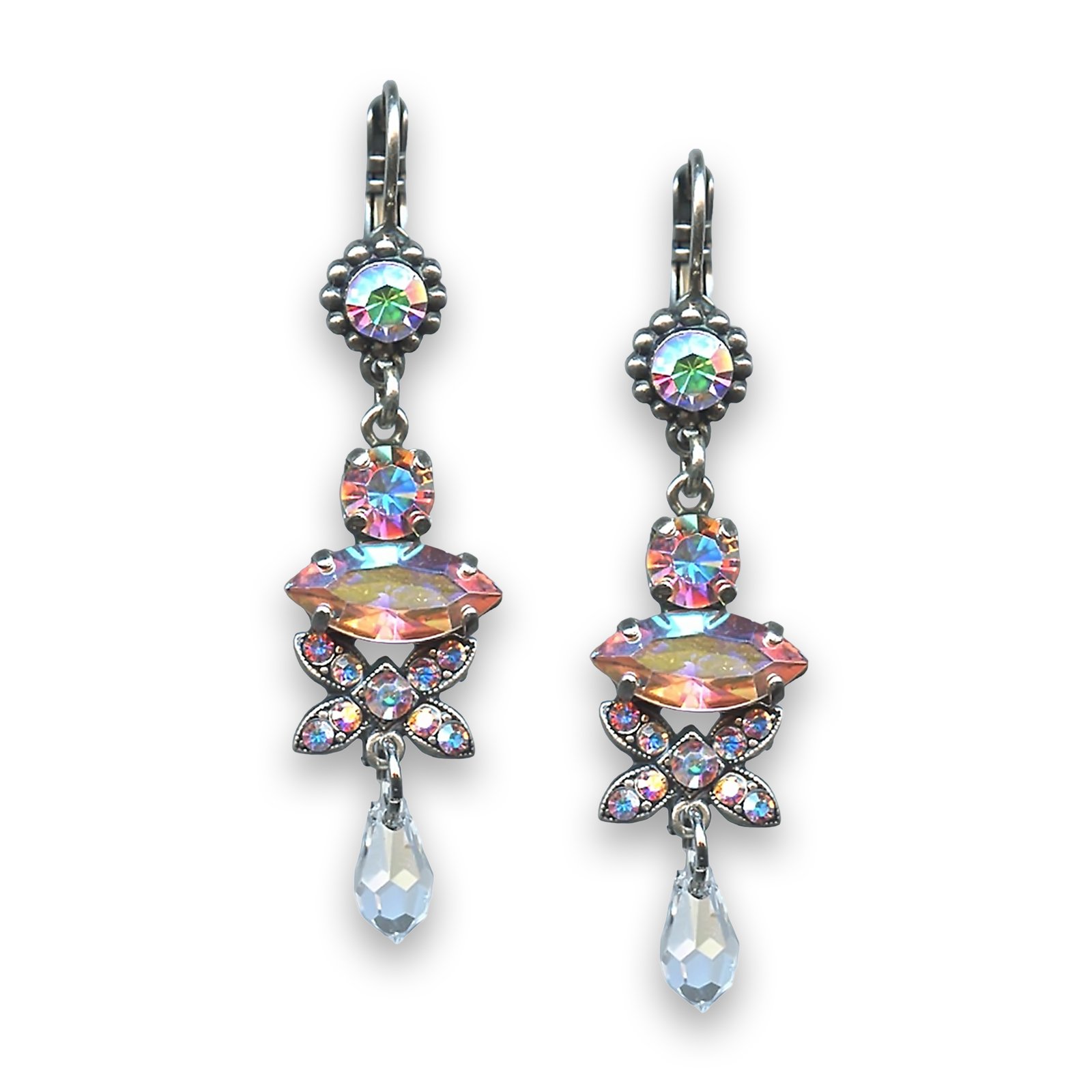 E-1001-001AB-SP6 (1) Earrings by Mariana Woman Shimmering AB and Clear Swarovski Crystals - Image 1