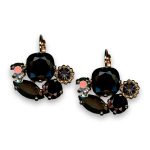Earrings by Mariana Woman Sophisticated Black Diamond and Jet Swarovski Crystals - Image 2