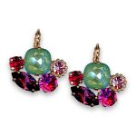 Earrings by Mariana Woman Glamorous Amethyst and Rose Swarovski Crystals - Image 3