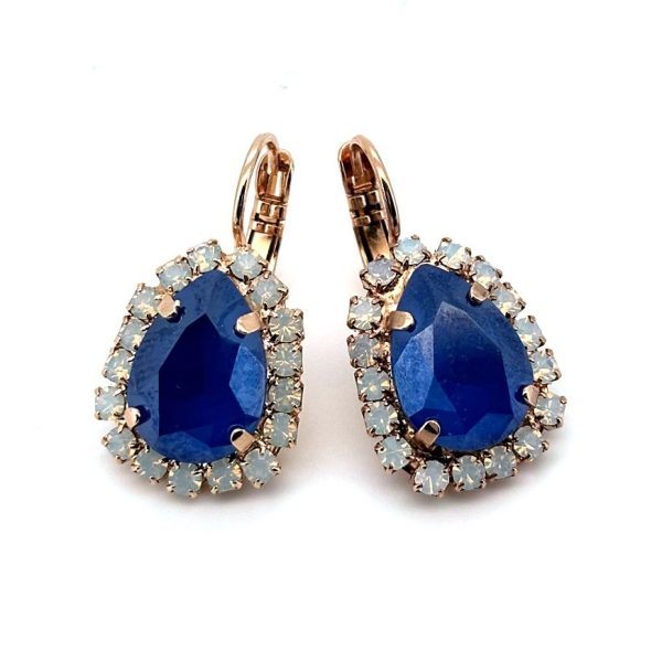 Earrings By Mariana Woman Elegant Royal Blue and Opal Swarovski Crystals