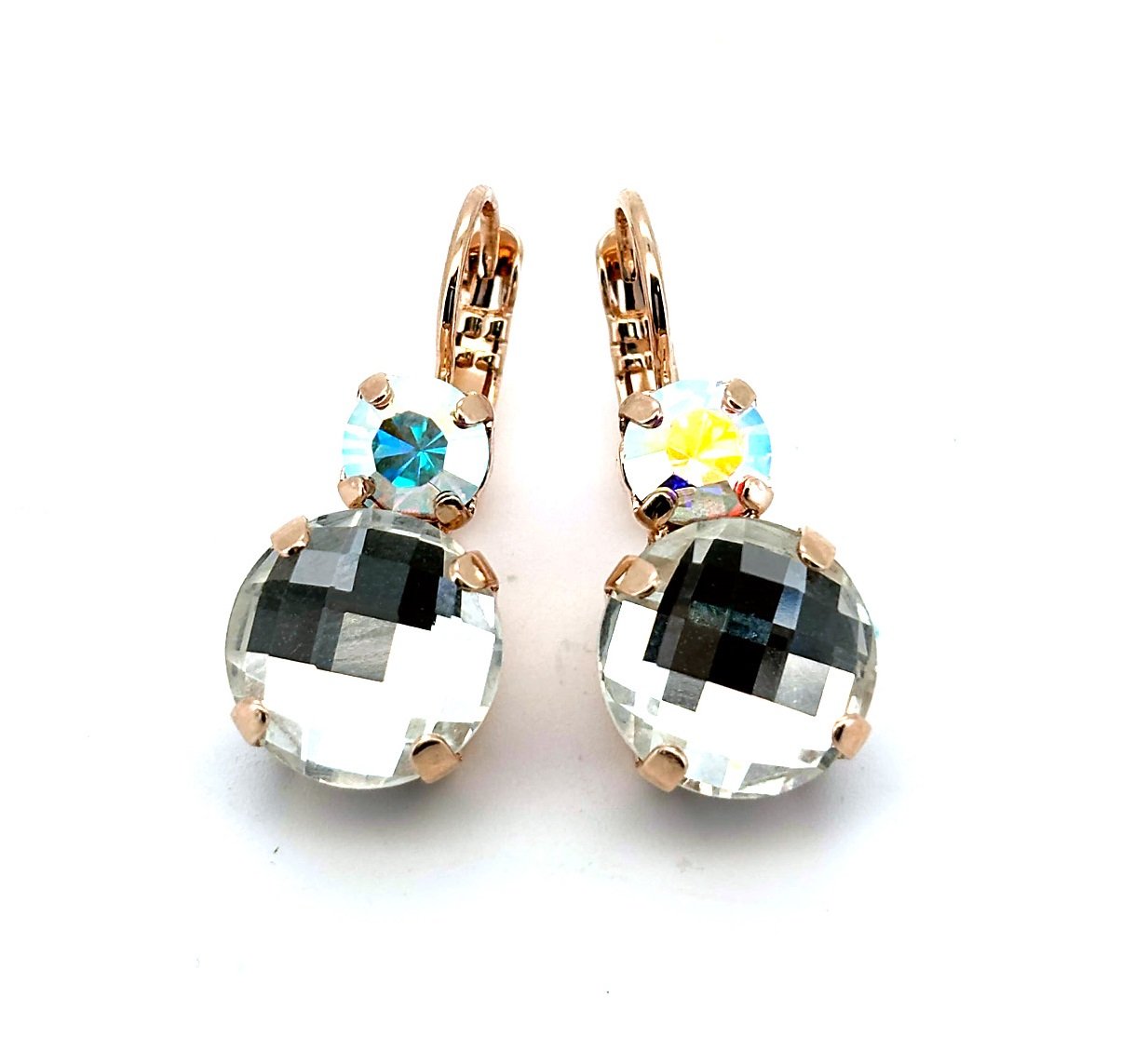E-1037A-30-1AB001-RG6 (3) Earrings By Mariana Woman Perfect Silk AB and Clear Swarovski Crystals - Image 1
