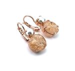Earrings by Mariana Woman Shimmering Peach and Pearl Swarovski Crystals - Image 3
