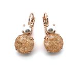 Earrings by Mariana Woman Shimmering Peach and Pearl Swarovski Crystals