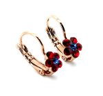 Earrings By Mariana Woman Floral Red and Royal Blue Swarovski Crystals - Image 3