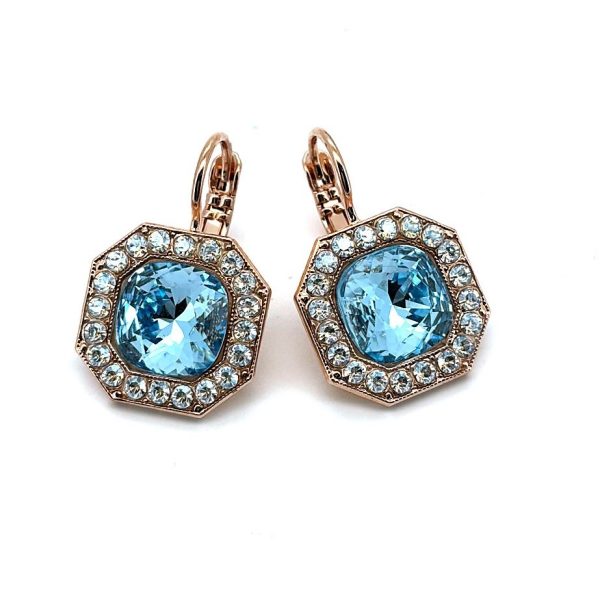 Earrings By Mariana Woman Beautiful Aquamarine and Moonlight Swarovski Crystals