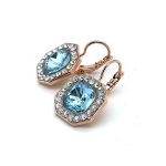 Earrings By Mariana Woman Beautiful Aquamarine and Moonlight Swarovski Crystals - Image 2