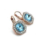 Earrings By Mariana Woman Beautiful Aquamarine and Moonlight Swarovski Crystals - Image 3
