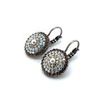 Earrings By Mariana Woman Gorgeous Amber and Pearl Swarovski Crystals - Image 2
