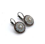 Earrings By Mariana Woman Gorgeous Amber and Pearl Swarovski Crystals - Image 3