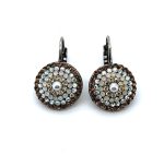 Earrings By Mariana Woman Gorgeous Amber and Pearl Swarovski Crystals