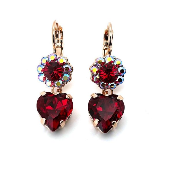 Earrings By Mariana Woman Beautiful Dangling Siam And AB Swarovski Crystals