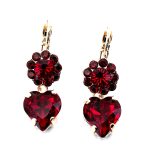Earrings By Mariana Woman Beautiful Dangling Siam Swarovski Crystals - Image 2