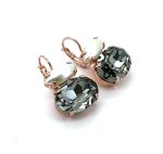 Earrings By Mariana Woman Luxurious Black Diamond and Pearl Swarovski Crystals - Image 3