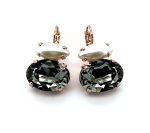 Earrings By Mariana Woman Luxurious Black Diamond and Pearl Swarovski Crystals