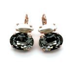 Earrings By Mariana Woman Luxurious Black Diamond and Pearl Swarovski Crystals