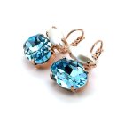 Earrings by Mariana Woman Adorable Aquamarine and Pearl Swarovski Crystals - Image 2