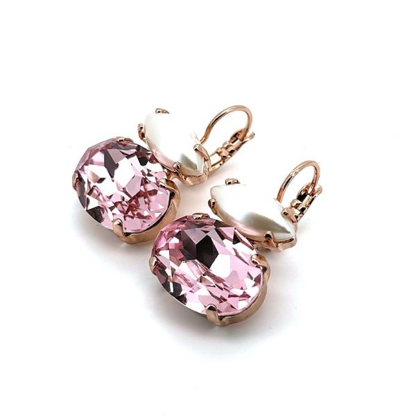 Earrings by Mariana Woman Lovely Rose and Pearl Swarovski Crystals
