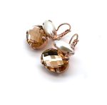 Earrings by Mariana Woman Alluring Pearl and Peach Swarovski Crystals - Image 2
