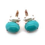 Earrings By Mariana Woman Beautiful Turquoise and Pearl Swarovski Crystals